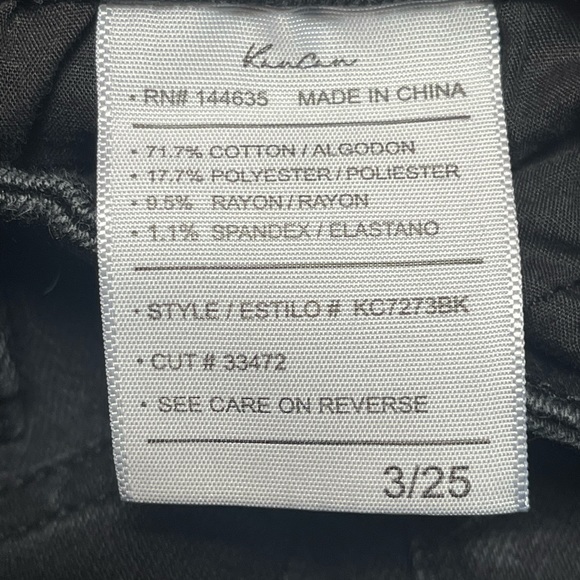 KanCan Exposed Button Fly High Rise Raw Hem Skinny Jeans in Black - Size 25/ 3 - Picture 7 of 7